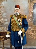 Mehmed V Reshad (Ottoman Turkish: محمد خامس Meḥmed-i ẖâmis, Turkish: Mehmed V Reşad or Reşat Mehmet) (2/3 November 1844 – 3/4 July 1918) was the 35th Ottoman Sultan. He was the son of Sultan Abdülmecid I. He was succeeded by his half-brother Mehmed VI.<br/><br/>

Mehmed V died at Yıldız Palace on 3 July 1918 at the age of 73, only four months before the end of World War I. Thus, he did not live to see the downfall of the Ottoman Empire. He spent most of his life at the Dolmabahçe Palace and Yıldız Palace in Constantinople. His grave is in the historic Eyüp district of the city.